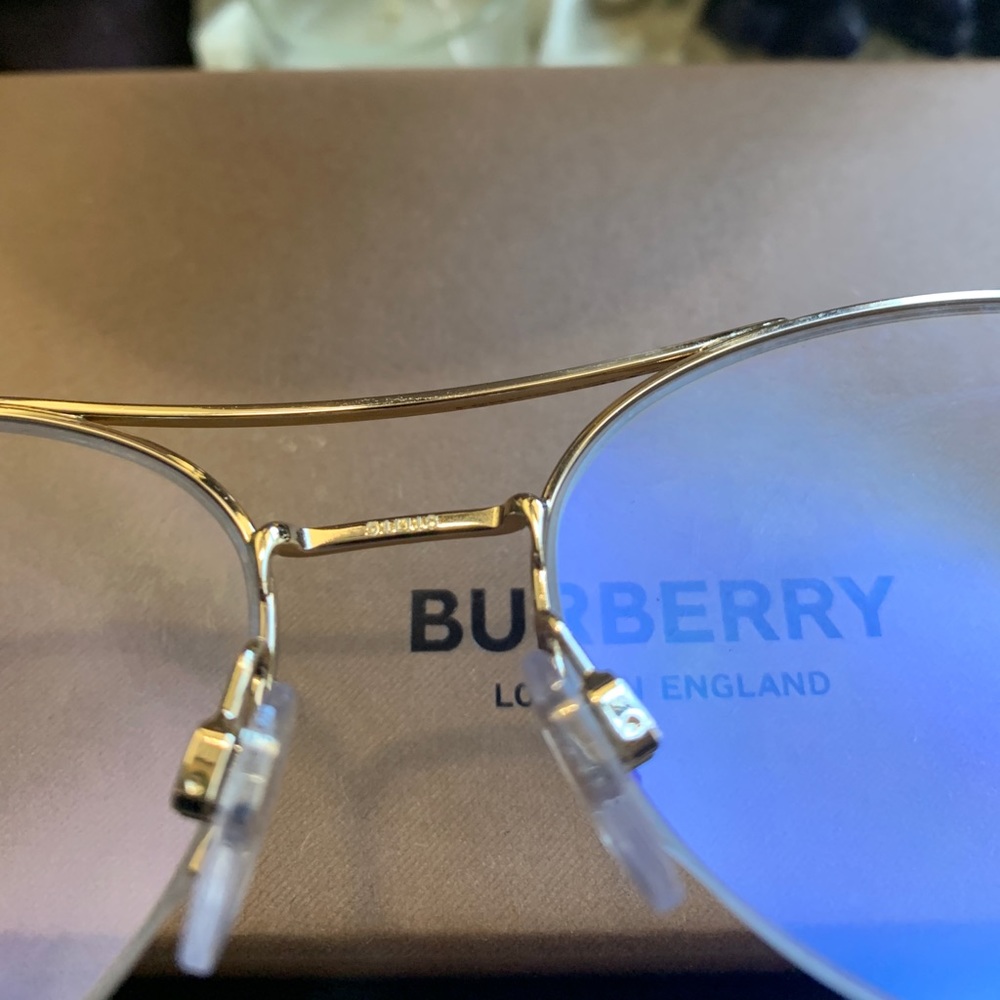 ๐ฅSOLD๐ฅAuthentic BURBERRY 51mm half rim logo Metal optical glasses - Picture 11 of 15